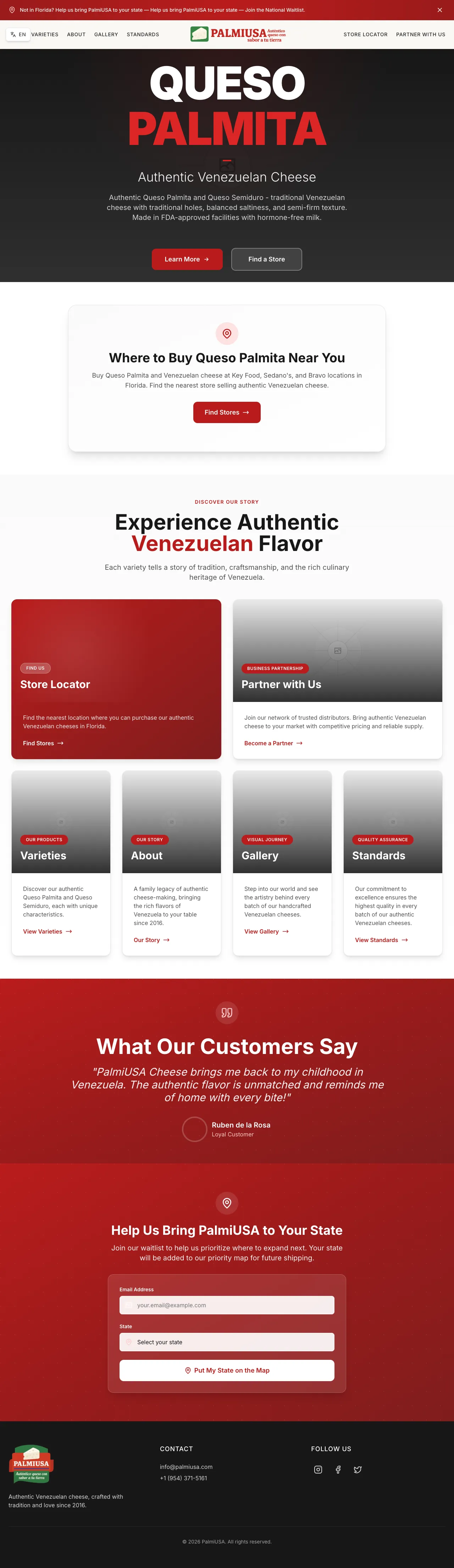 Full page screenshot of PalmiUSA